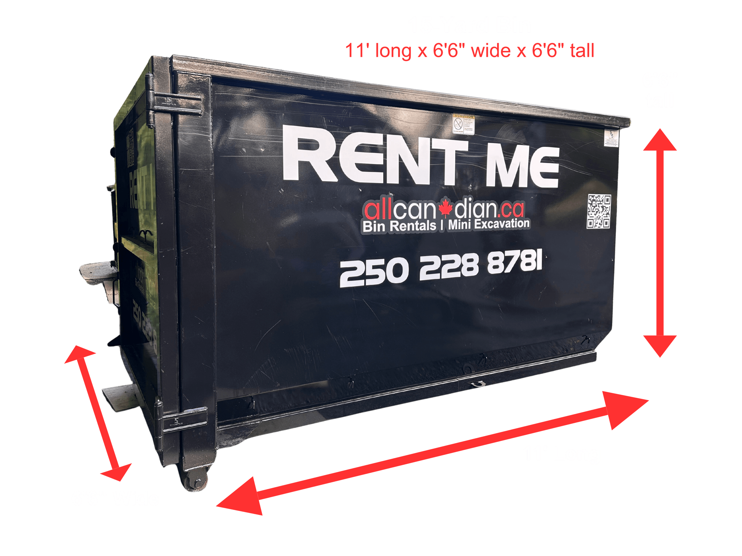 15-yard bin dimensions