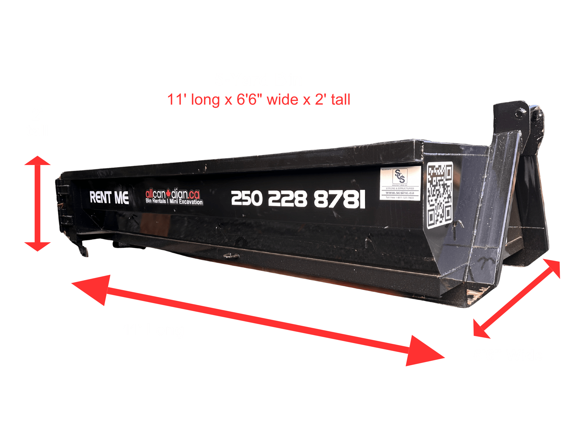 5-yard bin dimensions