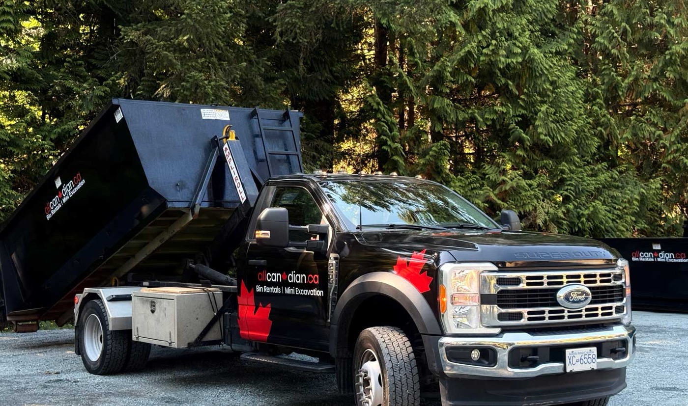 Bin delivered to a Nanaimo driveway for a renovation cleanup